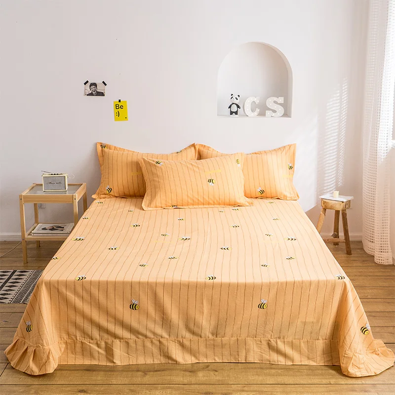 Little bee Высокое качество, элегантный стиль, в полоску, хлопок, плоский лист, многоцветная, много размеров, зимняя, домашняя, с принтом, большая покрывало для кровати, для взрослых - Цвет: Little bee