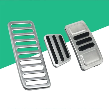

QHCP Car Footrest Pedal Accelerator Foot Pedals Gas Fuel Brake Plate Stainless Steel For Ford Mustang 2015-2020 Auto Accessories