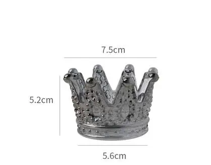 Несколько стилей отборная Хрустальная стеклянная Свеча в форме короны держатель пепельница ювелирные изделия Органайзер для ожерелья серьги кольцо Рождественский подарок - Цвет: D