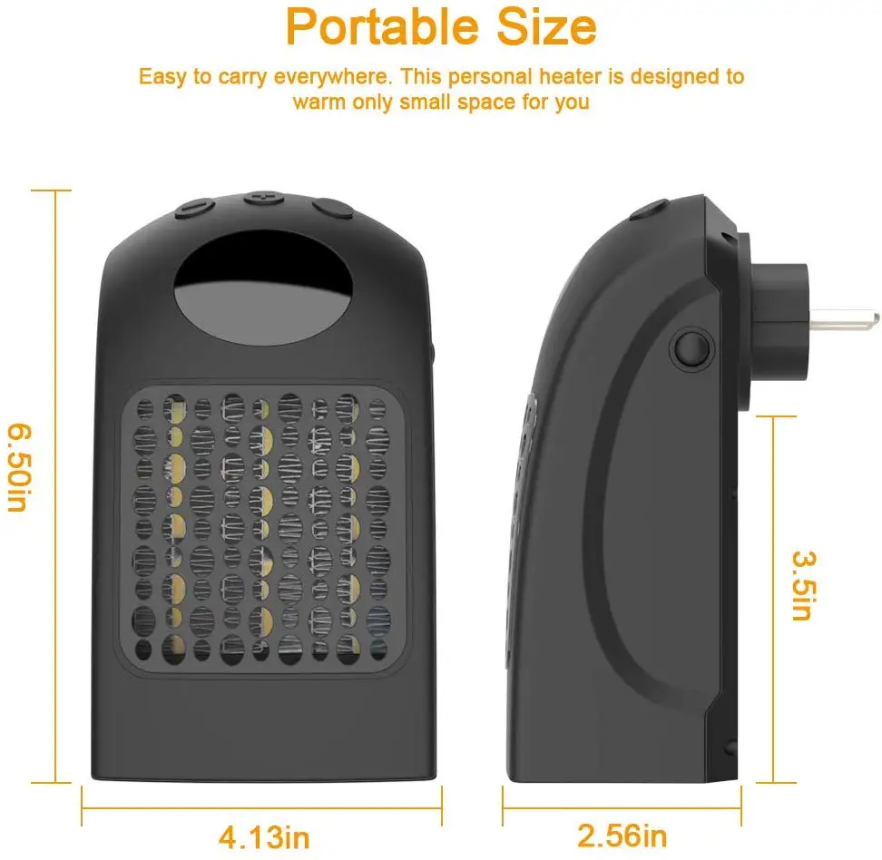 Электрический настенный обогреватель Мини Портативный подключаемый персональный обогреватель для внутреннего отопления кемпинга в любом месте регулируемый термостат