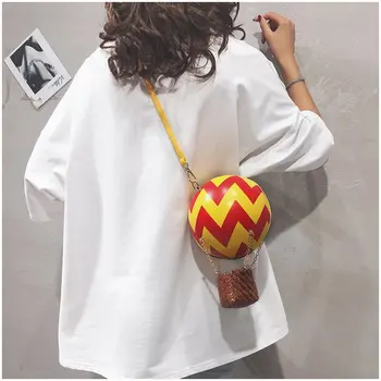 

2020 new foreign hot air balloon mini women's small square bag funny personality fun ladies shoulder bag diagonal female bag