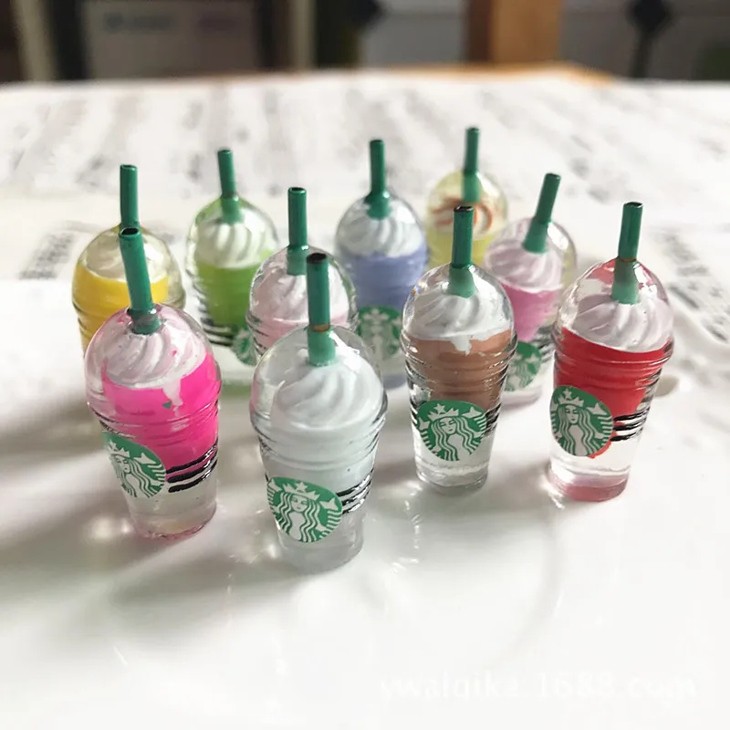 6PCS Dollhouse Miniature 1:6  1:12 Scale Ice-cream Coffee Cup Drink Pretend food Dollhouse Decor for 1/6 ob11 Doll Kitchen Toy 3