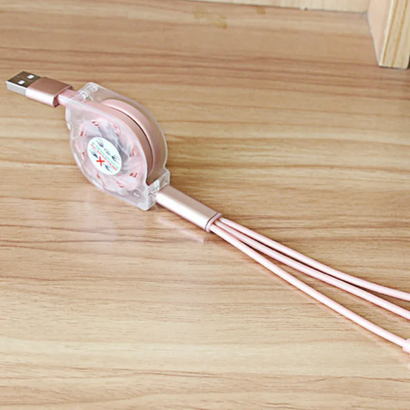 Rose gold 3in1 Тип usb C кабель micro usb Micro USB Тип кабеля-c для Samsung Galaxy S8/S9+ плюс для iPhone Xr 5 X Зарядное устройство кабель зарядка для айфона кабель usb type c 1 м Быстрая зарядка USB C - Цвет: Rose gold