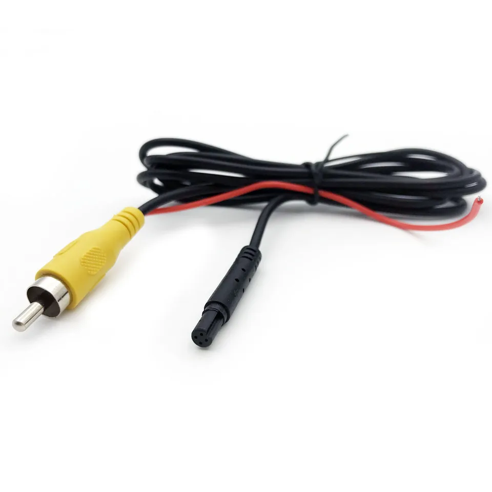 Surveillance Camera Connector 4Pin To RCA Adapter Cable - 4Pin Male To RCA Female DC For Car Backup Camera & Surveillance Systems Car Reverse Camera Connector