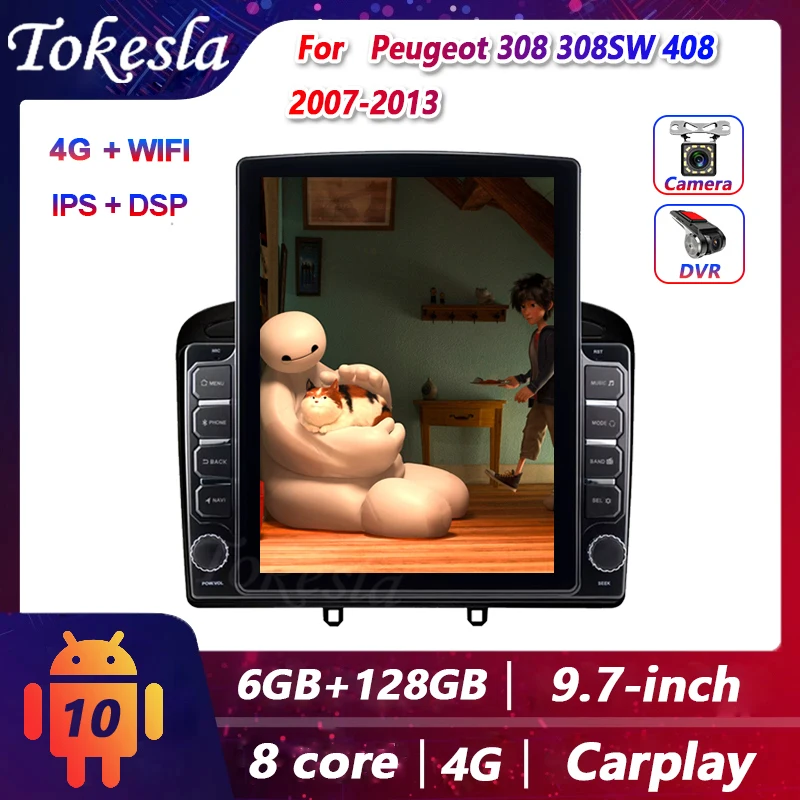 Tokyo Per Peugeot 308 308Sw 408 Autoradio Android Tesla Schermo Dvd Automotivo Centrale Lettore Multimediale Stereo Lettori Mp5