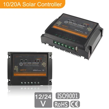 

20A/10A Auto Solar Charge Controller MPPT W/ USB 5V Output Solar Panel 12v 24v Regulator Solar Battery