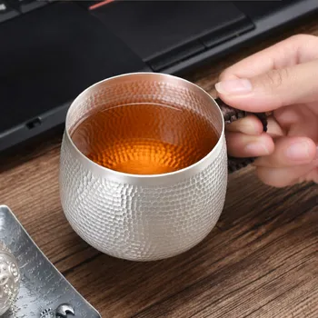

Tea cup, coffee cup, milk cup, water cup, mug. Silver cup, handmade silver cup. The purity of silver is 99.9%.