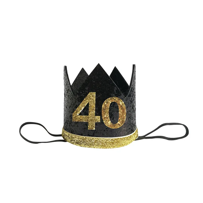 Chicinlife 1 шт 30 40 50 60 лет Корона ободок для дня рождения День Рождения Вечеринка шляпа юбилей для взрослых 30 день Рождения Декор - Цвет: 40th
