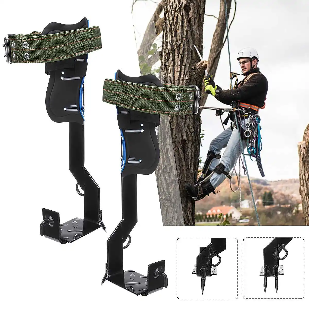 Tree//Pole Climbing Spike Safe Belt Strap Adj.Lanyard Rope Rescue jungle survival