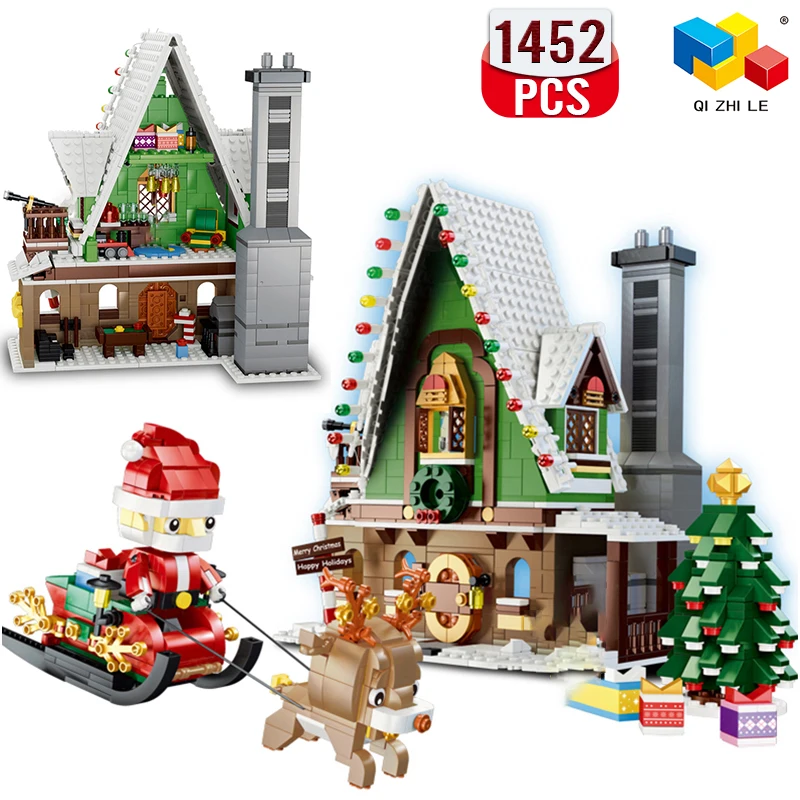

Qizhile Building Blocks Creator Santa Claus Elf House Technic with Small Figures Girls Friends Bricks Toys Children Christmas