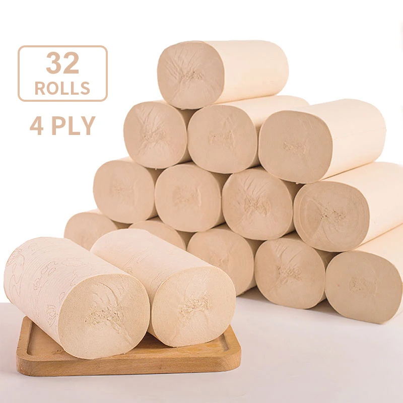 

Toilet Paper 100% Recycled 4 Ply Yellow Bath Tissue 32 Individually Wrapped Rolls Per Case Toilet Paper 32 Rolls