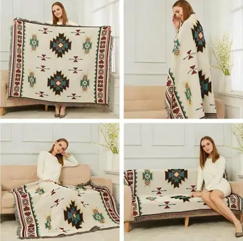 

Bohemian Geometric Blanket Mandala Rug Sofa Cover Tapestry Throw Towel Bedding Sheet Adults Kids Home Travel Beach Blanket