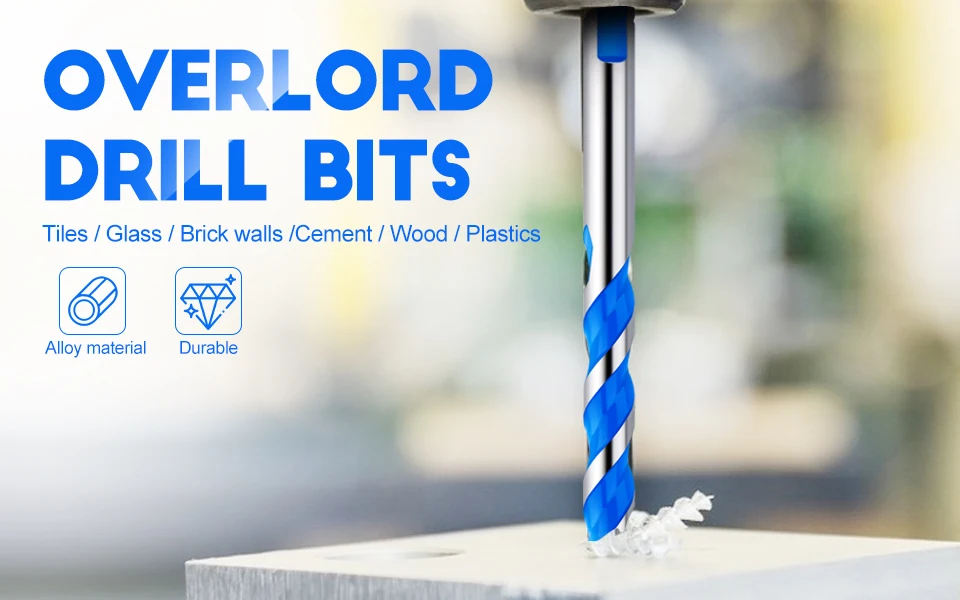 GUSIWU 5pcs 6pcs 7pcs Triangular-Overlord Handle Multifunctional Drill Bit Set Tungsten Steel Concrete Ceramic Drill Twist Drill