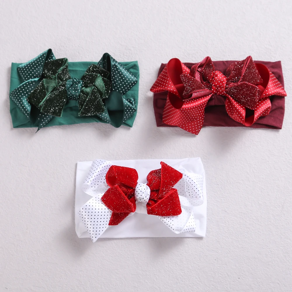 

Christmas Bows Headband for Baby Girls Newborn Head Bands Infant Cute Turban Headwear Xmas Gift Children's Hair Accessories