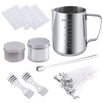 

Candle Making Kit DIY Candles Craft Tools with Candle Wicks Pouring Pot Wicks Sticker Wicks Holder for Handmade Candles