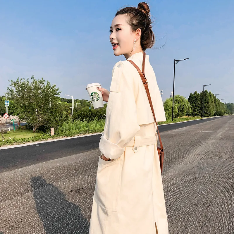 

Customizable Processing Autumn New Style Trench Coat WOMEN'S Dress Korean-style Fashion Short-height Students Coat