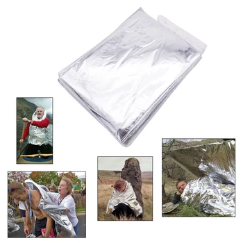 

Outdoor Rescue Emergency Blanket Survive Thermal Mylar Lifesaving First Aid Kit Treatment Camp Warm Heat Dry Keep Foil Bushcraft