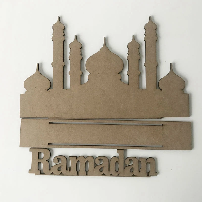Eid Mubarak Декор Рамадан деревянная отделка для дома Рамадан Kareem деревянные висячие украшения исламский мусульманский Декор поставки