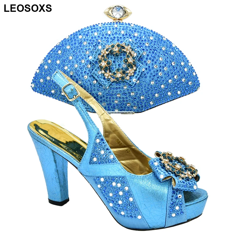 

New Fashion Latest Women Shoes and Bag Set To Match for Parties Ladies Matching Shoes and Bag Set for Wedding Buckle Strap PU