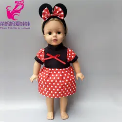 Одежда для куклы 43 см Born Baby Doll Микки платье в горошек с нижнее белье и повязка на голову 18 "девушки кукла-мальчик мультфильм платье