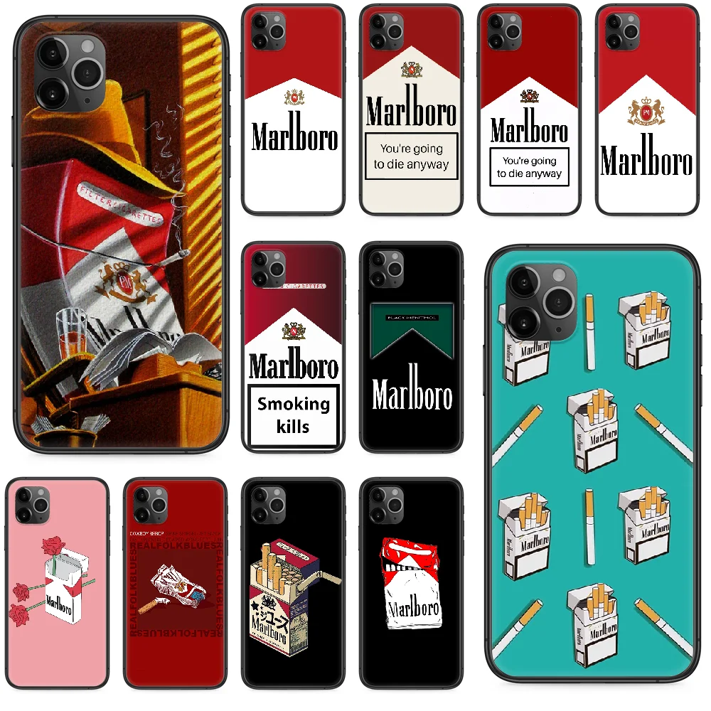 

marlboros cigarette Phone case For iphone 4 4s 5 5S SE 5C 6 6S 7 8 plus X XS XR 11 PRO MAX 2020 black funda silicone bumper soft