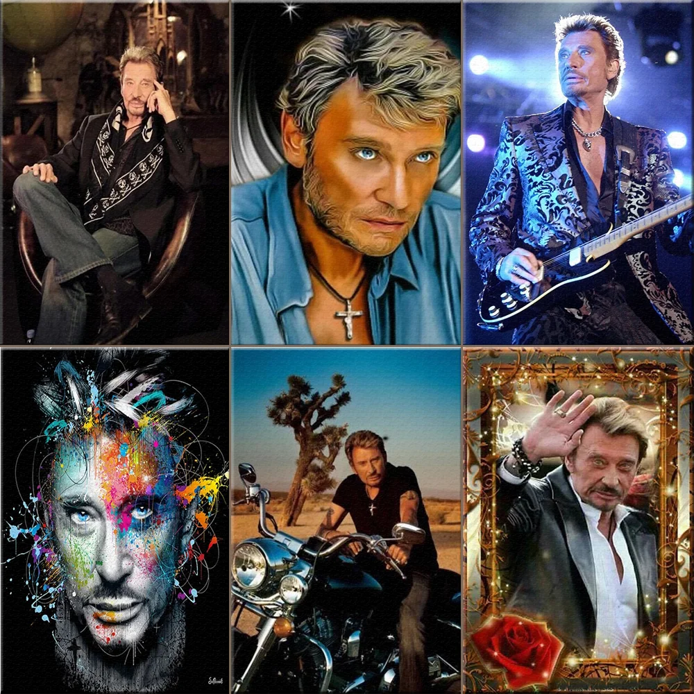 5D DIY Diamond Painting Johnny Hallyday Cross Stitch Artcraft Diamond Embroidery Soul Singer Rhinestones Pictures Unique Gift