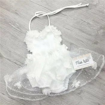 

Imcute Newborn Cotton Linen Yellow Romper Dress Kid Baby Girl Backless Romper Party Lace Tutu Dress Summer Baby Clothe 0-3T