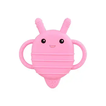 

Kuulee Bee Teether for Infants Baby Cartoon Food Grade Soft Silicone Molar Rod Toy Bite High Quality Baby Sound Health Toy