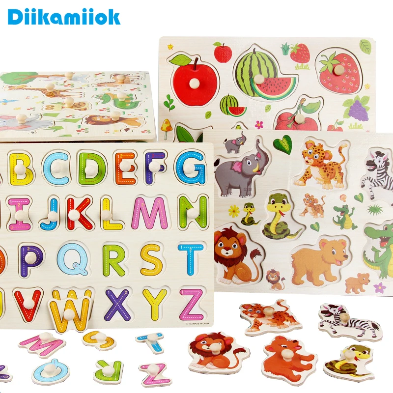Holz Alphabet ABC Puzzle für Kleinkinder 2 3 4 Jahre Alt Montessori Bildung 