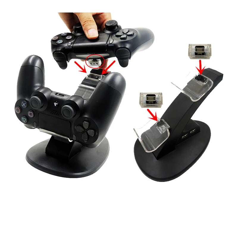 Двойной USB контроллер Зарядное устройство Док-станция для PS4 светодиодный зарядная подставка Подставка для sony Playstation 4/PS4 Pro/PS4 тонкий контроллер