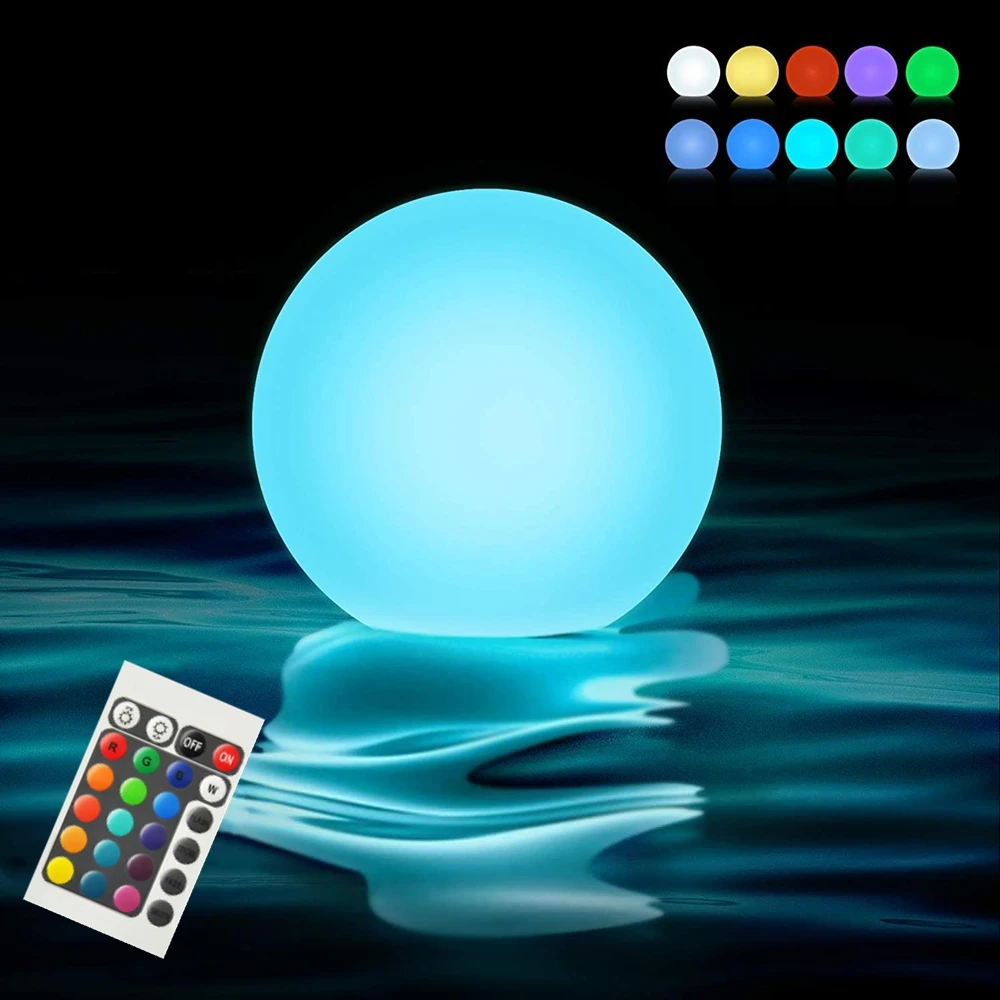 swimming pool lights underwater 16 Color Floating Pool Lights Changing RGB LED Ball Lights IP67 Waterproof 20cm 15cm 12cm 8cm Hot Tub Night Lights Pool Toys underwater lights for fountains