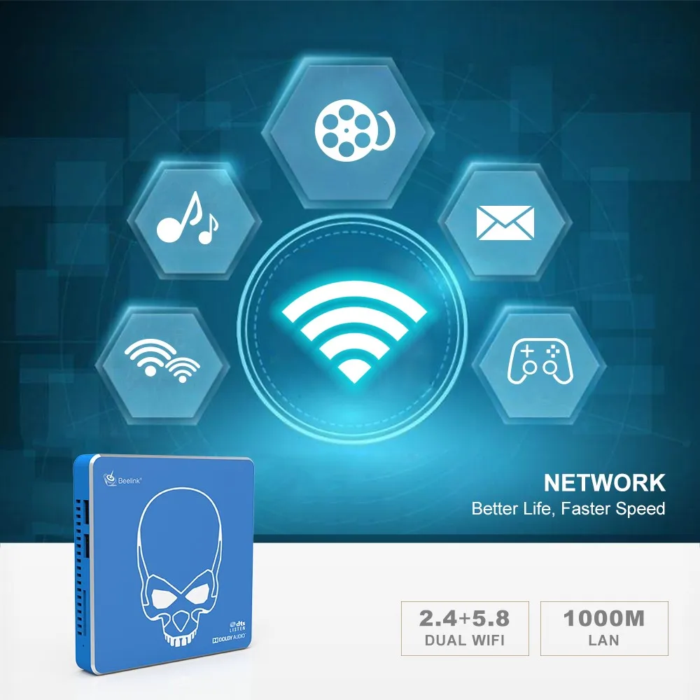 Beelink GT-King Pro Smart tv BOX Голосовое управление Android 9,0 Amlogic S922X-H 4 Гб DDR4+ 64 Гб EMMC Dual WiFi 4K 75 Гц HD медиаплеер