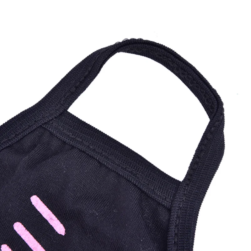 1pcs Unisex Black Cotton Half Mouth Face Mask Anti-Dust Winter Warm Masks Anime Cartoon Funny Teeth Letter Mouth Mask