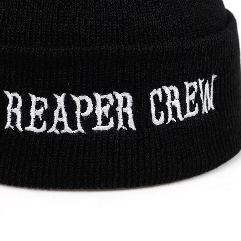 Reaper Crew  Letter True Color Casual Beanies Men Women Fashion Knitted Winter Hat Solid Hip-hop Skullies Hat Bonnet Unisex Cap new era skully beanie