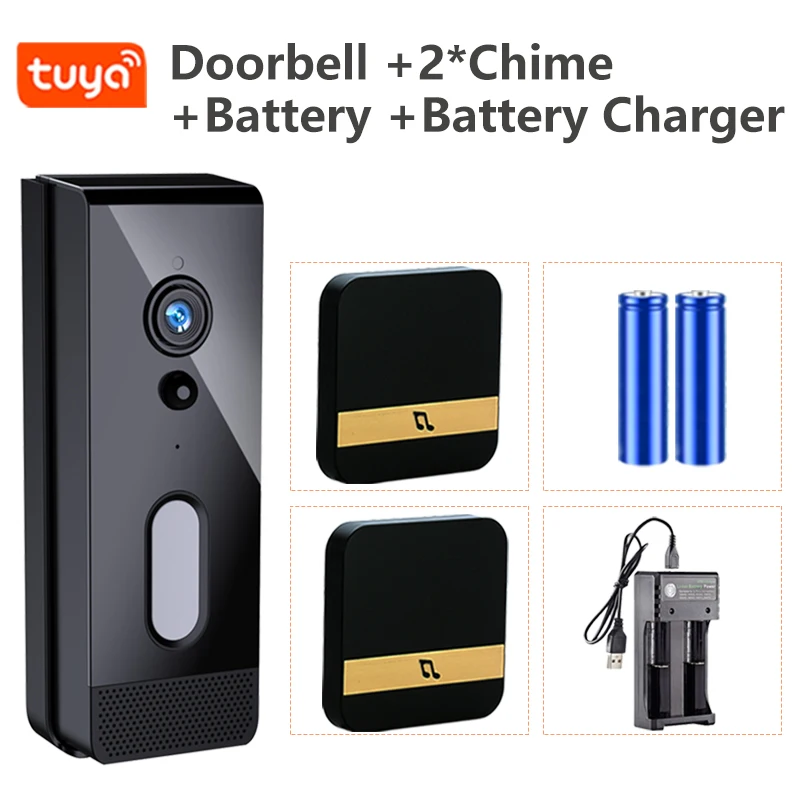 intercom with screen Tuya Video Doorbell WiFi Outdoor Door bell Waterproof IP65 Battery Intercom Smart Home Google Alexa Wireless Door Phone Camera aiphone intercom Door Intercom Systems