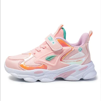 

2020 New Children Sport Shoes Girls Boys Casual Shoes Fashion Colorblock Breathable Soft Leather Non-slip Sneakers for Kids
