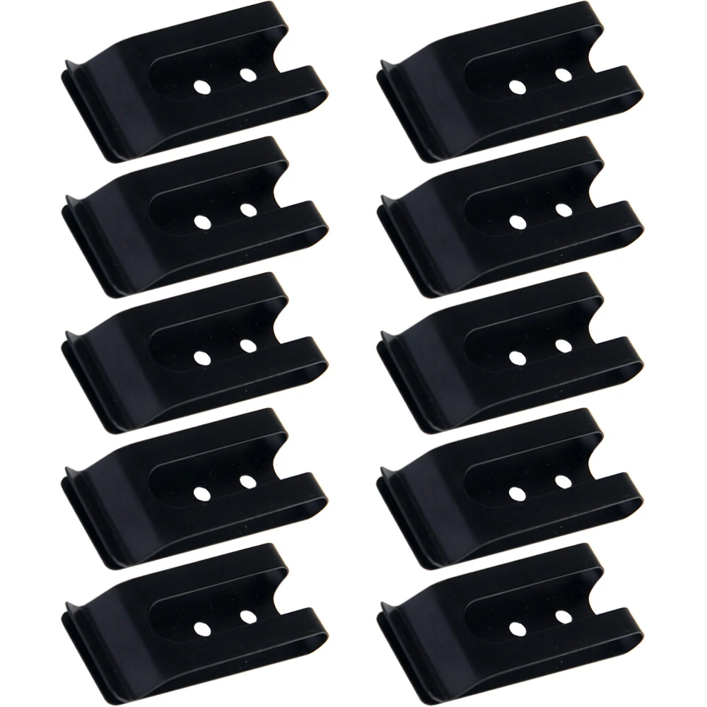 10PCS/LOT Black Metal Mini Holster Belt Clip Flat Base Manganese Steel Buckle for Knife Sheaths