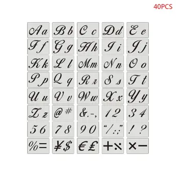 

40pcs/set Letter Alphabet Stencil Wall Painting DIY Drawing Embossing Template