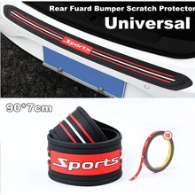 

Universal Rubber Car Trunk Rear Guard Bumper Scratch Protector Non-slip Pad Cover Sport Style white+Red