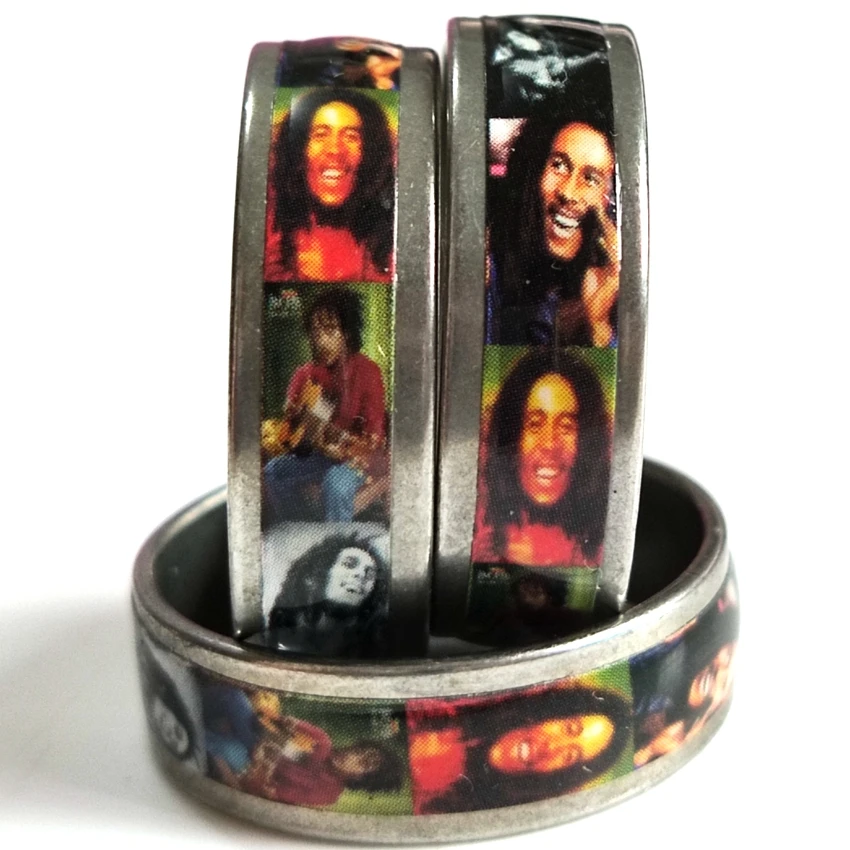 100 шт. кольца Bob Marley из нержавеющей стали мужские крутые в стиле панк для вечеринок