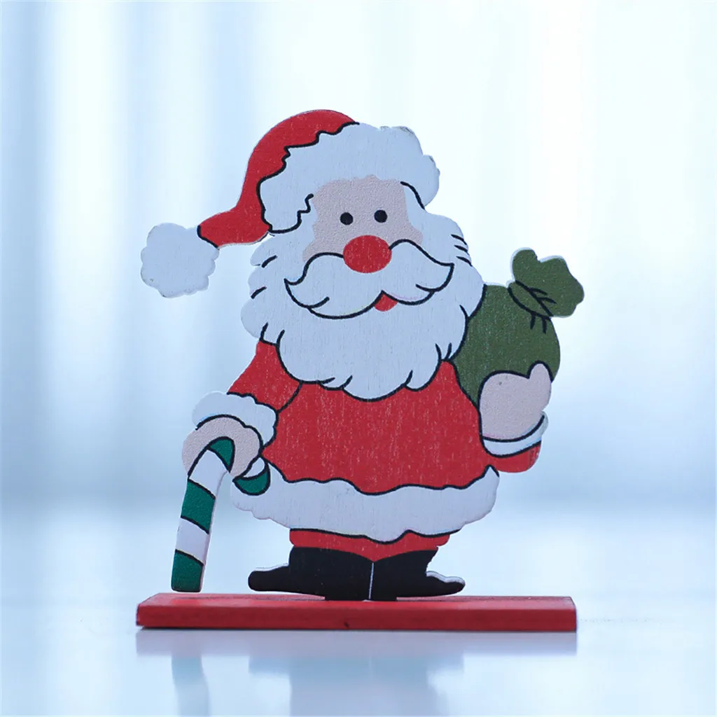 A Natal Noel Новогоднее украшение креативный окрашенный деревянный снеговик украшения с оленями рождественские Ноэль вечерние настольные украшения подарок - Цвет: A