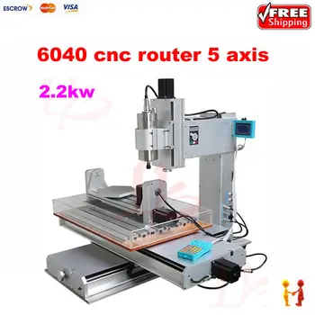 

High performance 5 axis cnc milling machine 2.2KW 6040 cnc router carving machine with 2.2KW + water sink for metal woodwork