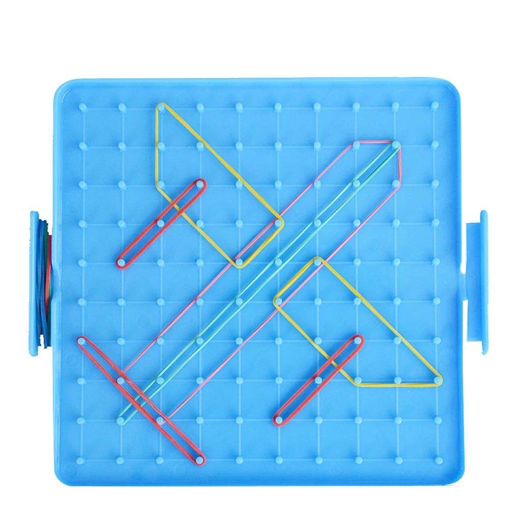 Montessori Geoboard Mathematical Board with Rubber Bands for Kids Graphical Educational Toys Early Development Toy