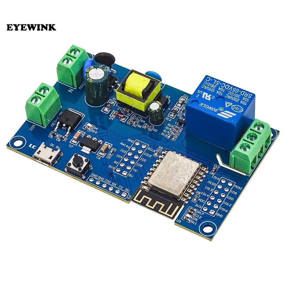 ESP8266 WIFI bezprzewodowy moduł przekaźnikowy ESP-12F AC 220V DC 5V ...