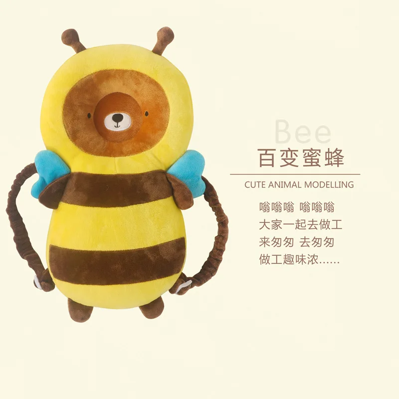 Bee (super soft) Детская осенняя подушка для малышей, зимняя фланелевая детская подушка для головы, детская подушка для обучения ходьбе, защитная подушка для головы, безопасная защита - Цвет: Bee (super soft)