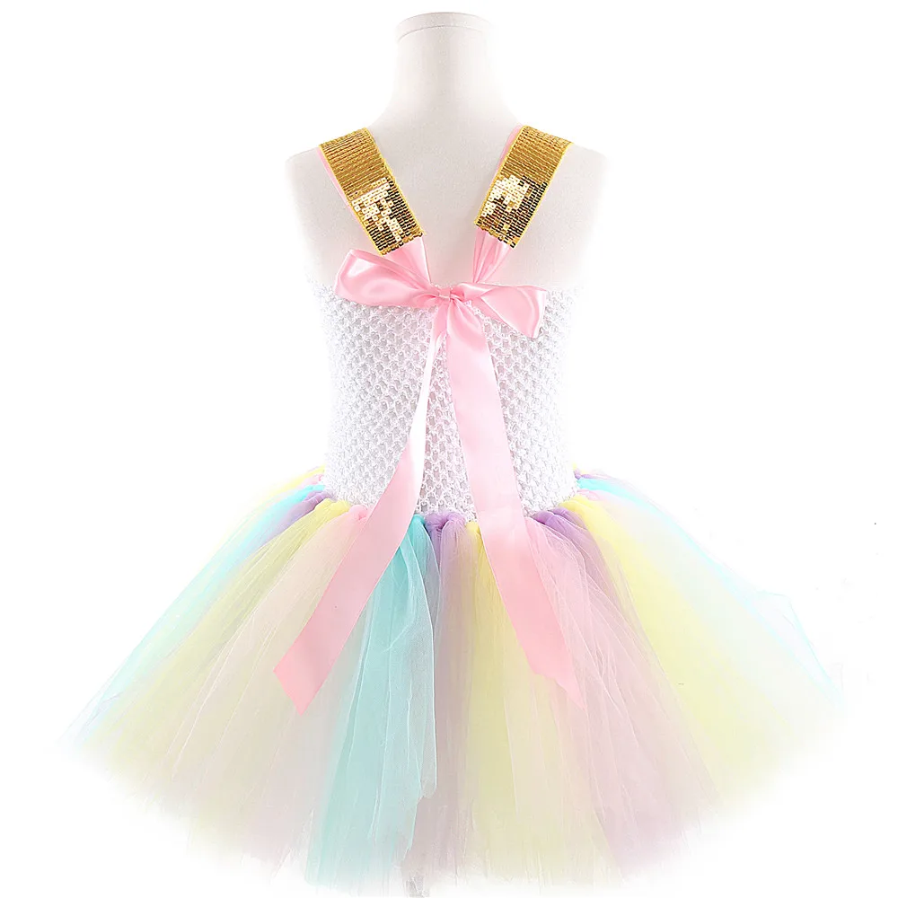 POSH DREAM Unicorn Fancy Tutu Unicorn Dress for Girls Unicorn Party Rainbow Kids Dresses for Baby Girls Princess Costume