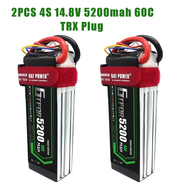 2 шт. батарея Lipo 3s 4S 11,1 V 14,8 V 5200mAh 60C MAX 120C для 1:8 1:10 Радиоуправляемый автомобиль Дрон вертолет E Багги Truggy TRX автомобиль - Цвет: 2PCS4S500mahTRX