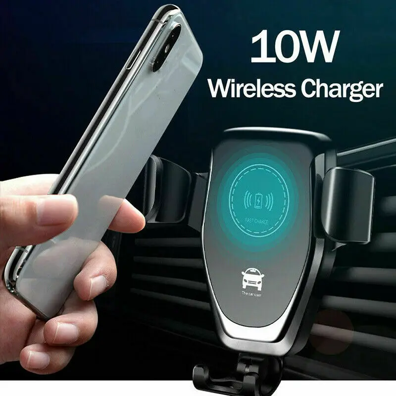 10 Вт Qi Беспроводное Автомобильное быстрое зарядное устройство держатель для телефона для iPhone 8 X XS XR huawei samsung S8 S9 S10 умный мобильный телефон