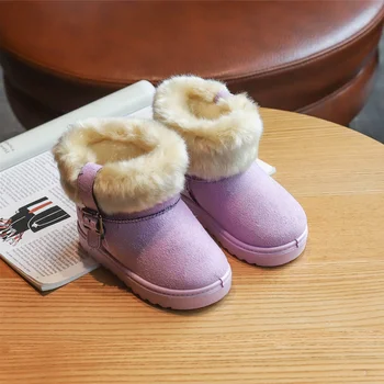 

Kids Snow Boots 2020 New Plus Velvet Thick Cotton Children Winter Boots Little Girls Ankle Boots Boys Winter Shoes