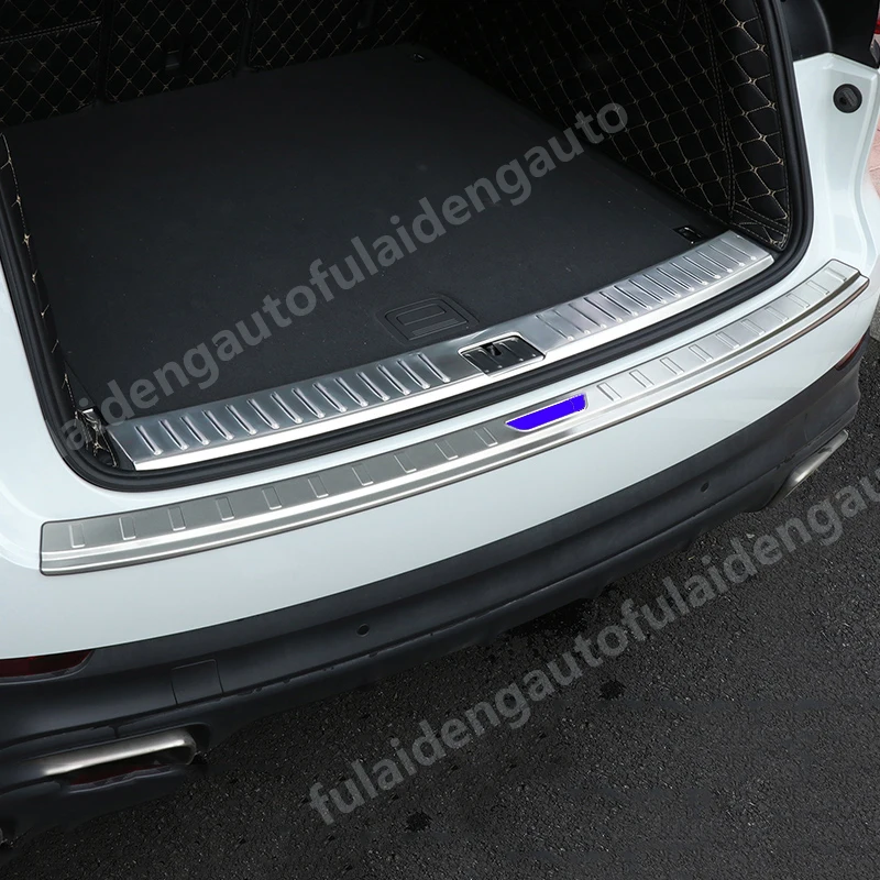 Для Porsche Cayenne серебристый/черный титановый Автомобильный задний багажник бампер Защитная крышка защитная накладка автомобильные аксессуары